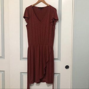 Black House White Market Elegant Rust V-Neck Dress